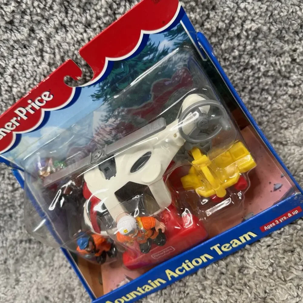 Vintage Fisher Price Mountain Action Team 72939 Helicopter Rescue Playset New